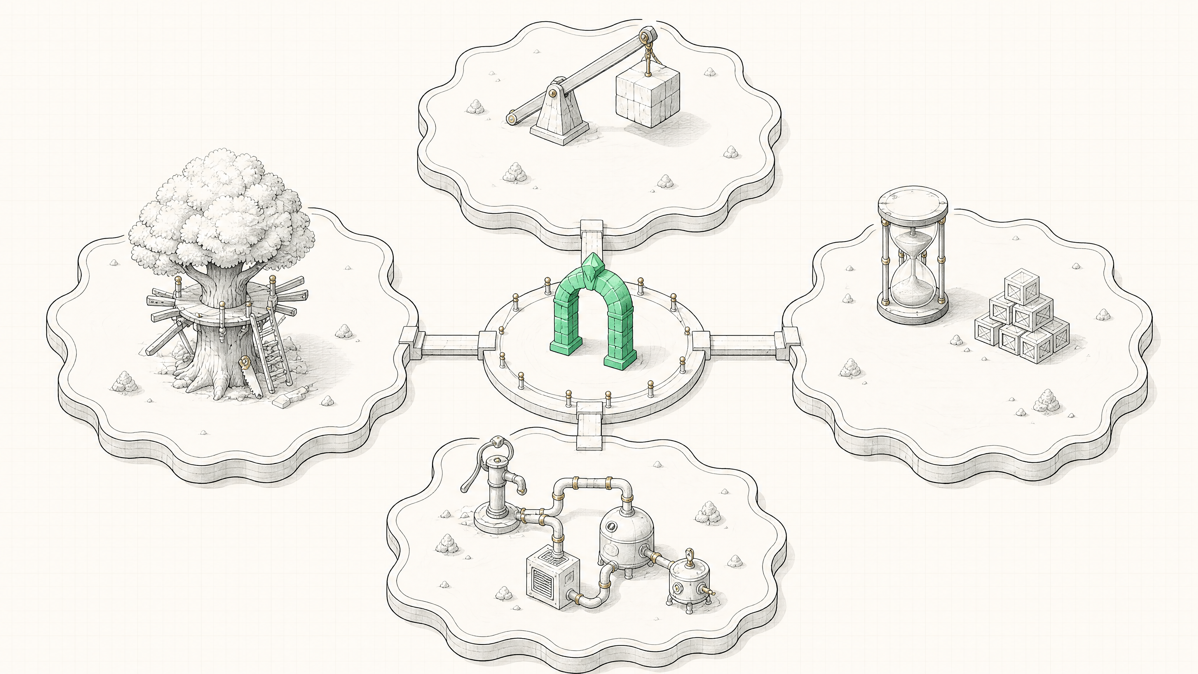 Four principle islands around the So-what arch