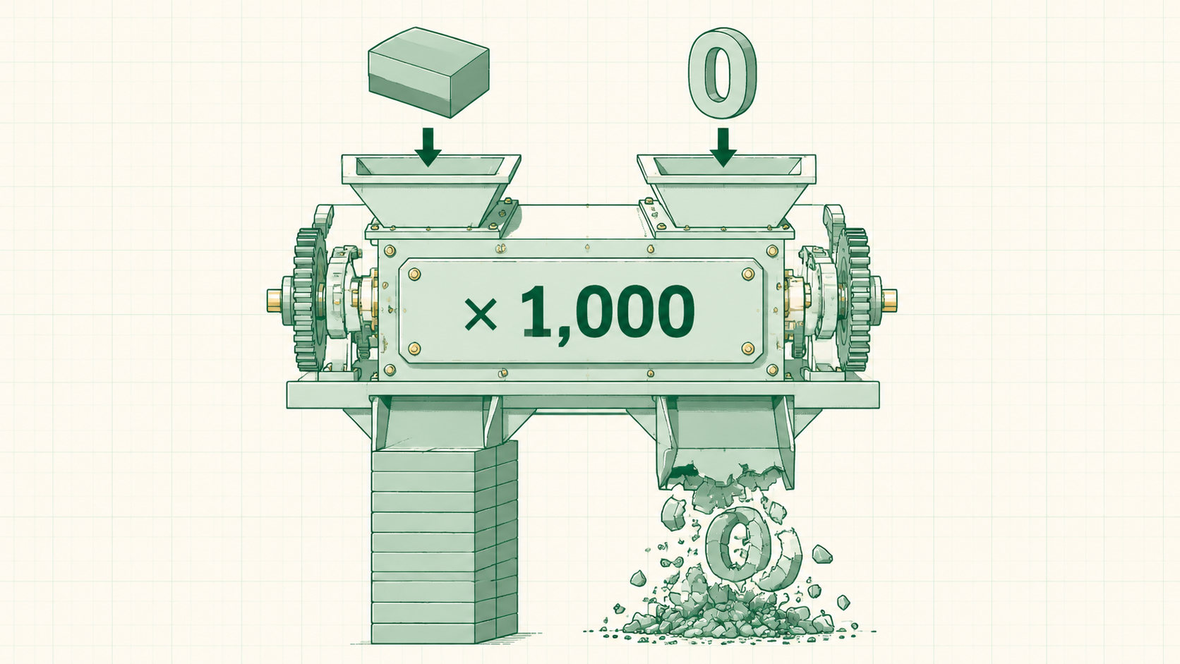 0 × 1,000 is still 0