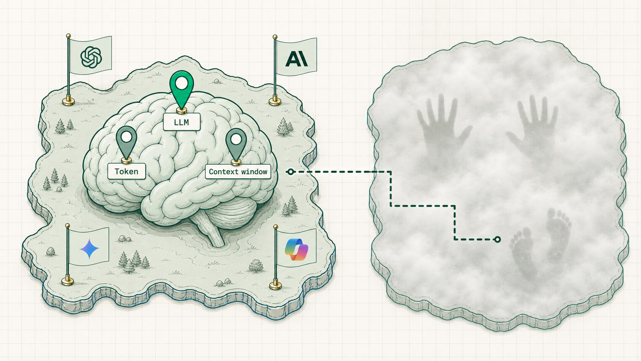 The first three words live in the brain